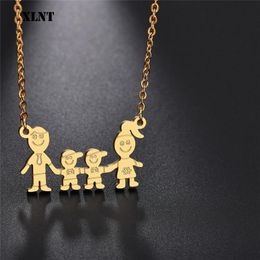 Pendant Necklaces XLNT Family Daughter Son Mother Father Boy Girl Stainless Steel Women Necklace Vintage Handmade Fashion Jewellery