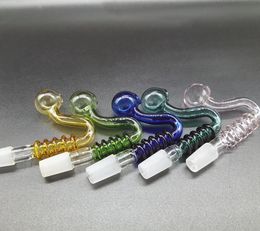 Thread Pyrex Oil Burner Glass Pipe 14mm 18mm Male Fmale Colour For Hookah Dab Rigs Water Pipes