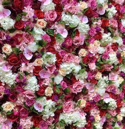 2021 3D Artificial Flower Wall Wedding Background New Hydrangeas Royal Rose Lawn Pillar Fake Flower Plate Road Lead Home