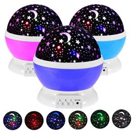 Galaxy Star Projector Night Lights for Baby Kids Night lamp Bedroom Decro Colourful Rotating Moon Starry Projection Lighting Lamp Y0910