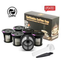 Update 6pcs/Set Refillable Keurig Coffee Capsule K-cup Philtre for 2.0 & 1.0 Kcup Reusable machine K-Carafe 210607