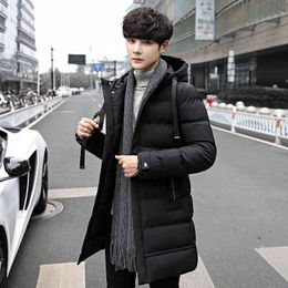 2019 Autumn Winter Men's Long Jacket Parkas Men Warm Casual Parka Coat Medium-Long WaterProof Thickening Hat Jacket Parka Men Y1109