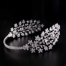 INS Style Bride Crown Crystal Headdress Wedding Makeup Birthday Party Headband Zircon Tiaras for Women X0625