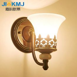 Wall Lamps American Lamp Wrought Iron Living Room Bedroom Bedside Mirror Headlights Corridor Aisle Stair Lights