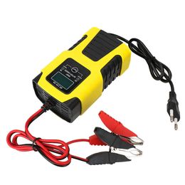 Car Charger Battery Car Digital LCD Display Power Pulse Repair Chargers EU Plug 6V/12V 2A Full Automatic