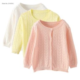 5 Colours Kids Baby Girl Fall Sweater Solid Cardigans Clothes for Toddler Cotton Knitted Long Sleeve Warm Jacket Outerwear 0-6T Y1024