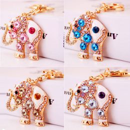 Rhinestone Crystal elephant Keychain Keyring Pendant elephant Key Chain Ring Holder Alloy Keychains Gift for Unisex