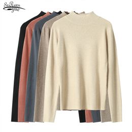 Winter Thin Pullover Jumper Knitted Sweater Women Casual Solid Turtleneck Ladies Female Clothing Pull Femme 12124 210508