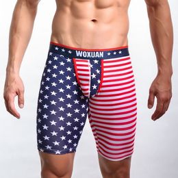 Wholesale WOXUAN Mens Half Shorts USA Flag Mans underwear Man clothing!New Arriving!