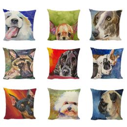 Cuteness Golden Retriever Chihuahua Painting Dogs Decorative Cushion Cover Polyester Fabric Shih Tzu Pug Gifts Throw Pillow Case Cushion/Dec