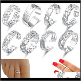 Toe Rings Body Jewellery Drop Delivery 2021 Sier Charm, Hollow Out Foot Ring, Womens Ring Ohgmj