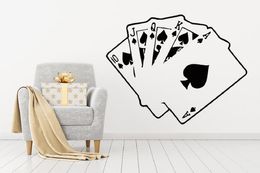 Poker Cards Wall Casino Game Vinyl Stickers Home Decor Bedroom Window Decals