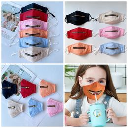 Fashion Summer Dhl Kids 2 in 1 Face Mask with Adjustable Zipper Children Dustproof Cotton Washable Protective Designer Party Boom2015