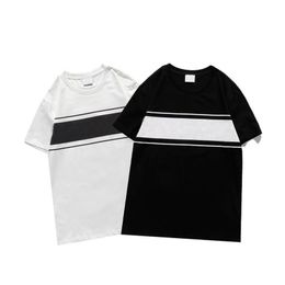 Summer Mens T Shirt Fashion Tide Print Casual Short Sleeve Men Women Crew Neck Hip Hop Top Black White