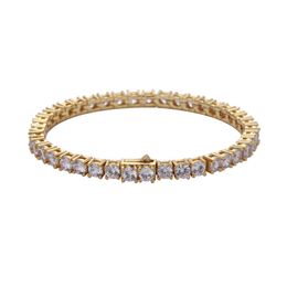 3mm 4mm 5mm 7inch 8inch Brass Hip Hop Iced Out Men's Jewelry CZ Bracelet BB023