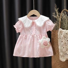 2021 Baby Girls Summer Clothes Print Princess Dress for Girls Baby Clothing 1st Birthday Infant Toddler Dresses Q0716