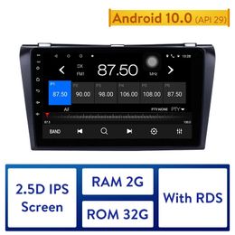 2 Din Car dvd player 9" Android 10.0 Multi-touchScreen Radio GPS Navigation for 2004-2009 Mazda 3 with WIFI AUX FM/AM Bluetooth