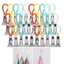 Hanging Towels Clip Metal Towels Clips With Hanging Loop Cloth Hook Clip Hanger For Home Kitchen Bathroom Hanging Towels LX4388