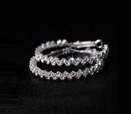 Earrings Hoop for Women fashion Jewellery Diamond Earring Wedding/Engagement Round Drop Earrin gs Hanging 925 Sterling Silver