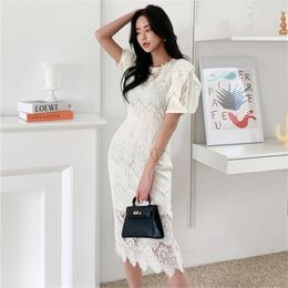 Elegant Short Sleeve Women Cotton Dress Casual Embroidery female long sundress Summer style ladies dress 210603