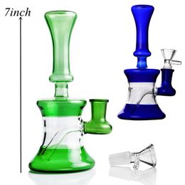 7 inch blue special crafted glass hookah with 14 mm rod