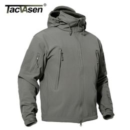 TACVASEN Winter Tactical Softshell Jacket Mens Fleece Coat Waterproof Windproof Military Coats Hunting Hiking Windbreaker 210811