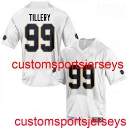 Stitched 2020 Men's Women Youth #99 Jerry Tillery Notre Dame White NCAA Football Jersey Custom any name number XS-5XL 6XL