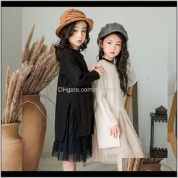 Sets Baby Baby, & Maternity Drop Delivery 2021 Knitted Back To School Clothing Girl Sweater Dress Winter Autumn Knit Dresses Sweaters And Tul