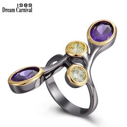 DreamCarnival1989 Creative-Ring for Women Multi-Colors Zircon Delicate Feminine Jewellery Long Ring Dating Party Must Have WA11793 211217