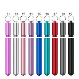 Reusable Collapsible Straws, Telescopic Stainless Steel Drinking Straw with Metal Case+Cleaner Brush+Carabiner Hook Silicone Tip DropShiping