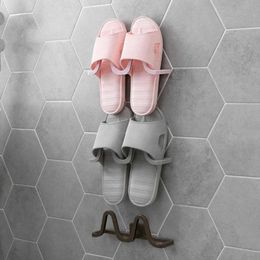 Clothing & Wardrobe Storage Bathroom Slippers Rack Free Perforated Wall-mounted Shoe Organiser Household