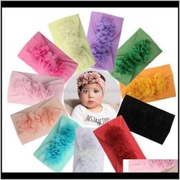 Baby Girl Headbands Chiffon Flannelett Flower Kids Toddler Bow Hairband Nylon Big Floral Elastic Bands Lovely Uaeks Ham1P