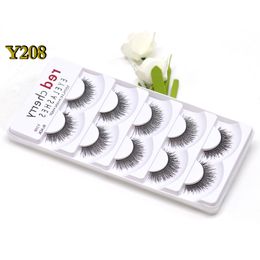 5pair/set Ystyels RED CHERRY False Eyelashes Natural Long Eye Lashes Extension Makeup Professional Faux Eyelash Winged Fake Wispies