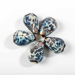 Other 28#5pcs Retro Color Water Drop Ceramic Special-shaped Beads Crafts Abalorios Cuentas Para Pulseras Bulk Bijoux #XN293X