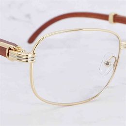 Clear Eyeglasses Frame Trending Spectacles Wood Metal Transparent Glasses Frames Vintagsun Shades Fill Prescription French