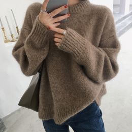 Autumn sweaters Winter O Neck Thick Knit Sweater Pullover Loose Lazy Sweater All-match Korean Women's Coat Sweater jumper 210514