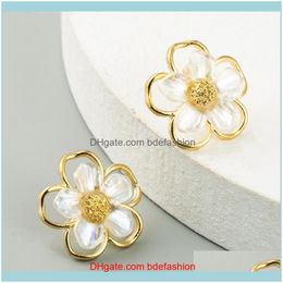 Jewelrykorean Flower Statement Stud Earrings For Exquisite Resin Floral Earring Woman Wedding Party Jewellery Aessory Drop Delivery 2021 Xky84