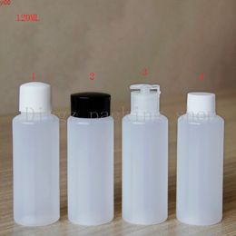 50pcs 120ml empty clear plastic PE soft bottles 120cc Flip top / spiral lid cosmetic packaging bottle extrusion bottlegood qty