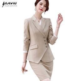 Naviu High-End Professional Wear Temperament Ladies Skirt Suit Korean Style Fashion Women Work Clothes 210604