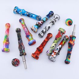Pipes Dab Straw Nector Collector Kits With 100% 14mm Gr2 Titanium Tips Dabber Tool Food Grade Straws