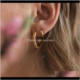 Drop Delivery 2021 Twist Pattern C Earrings For Women S925 Sterling Sier Piercing Stud Zircon Diamond Fine Jewellery Pendientes Blupb