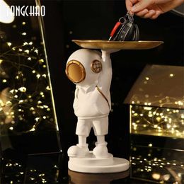 Diver Statue With Tray Sculpture Home Decor Figurine Desk Storage Multifunction TV Cabinet Ornaments Room Decoration Crafts Gift 211105