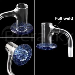 High Quality Full Weld Smoking Bevelled Edge Blender Quartz Banger 20mmOD Blue Bottom Nails For Glass Water Bongs Dab Rigs Pipes