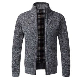 AIOPESON Slim Fit Cardigan Men Stand Collar Casual Outwear Mens Sweater Autumn Winter Business Warm Men Clothing 211008