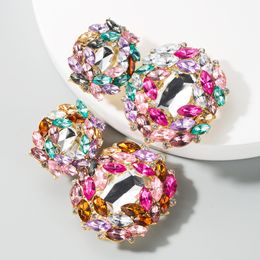 Dangle & Chandelier Wedding Crystal Shiny Crystal Earring Geometric Women Earrings Contracted Luxury Fashion Large Multicolor Drop Earrings Jewellery