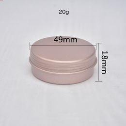 20g Rose Gold Aluminium Tea Tin Jars Metal Round Pill Organiser Travel Lip Gloss Eye Shadow Powder Storage Packaging 50pcsgoods