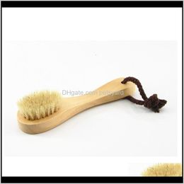deep cleaning face brush Australia - Brushes, Sponges Bathroom Aessories Bath & Gardennatural Bristle Face Brush Mas Scrubbers Wood Handle Facial Home Tools Deep Pore Cleaning Br