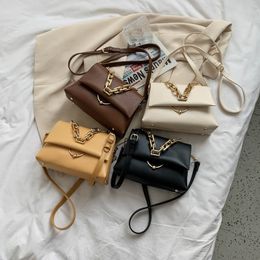 Crossbody Bags Chain Design Women's Small PU Leather Flap Sale Ladies Yellow Shoulder Handbags 2021 Female