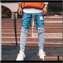 Mens Clothing Apparel Drop Delivery 2021 Men Collection Zip-Up Jeans Is In Fashion With A Gradient Of Ripped1 Cbwso