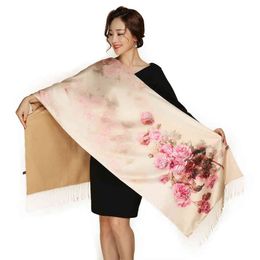 Custom Made Double-layer Long Brushed Hijab Cheongsam Autumn and Winter Real Silk Shawl Scarf